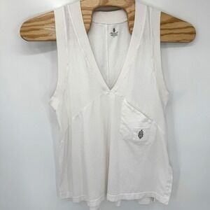 Free People Beach Medium Tank Cover Up Cotton White Flowy Pocket‎